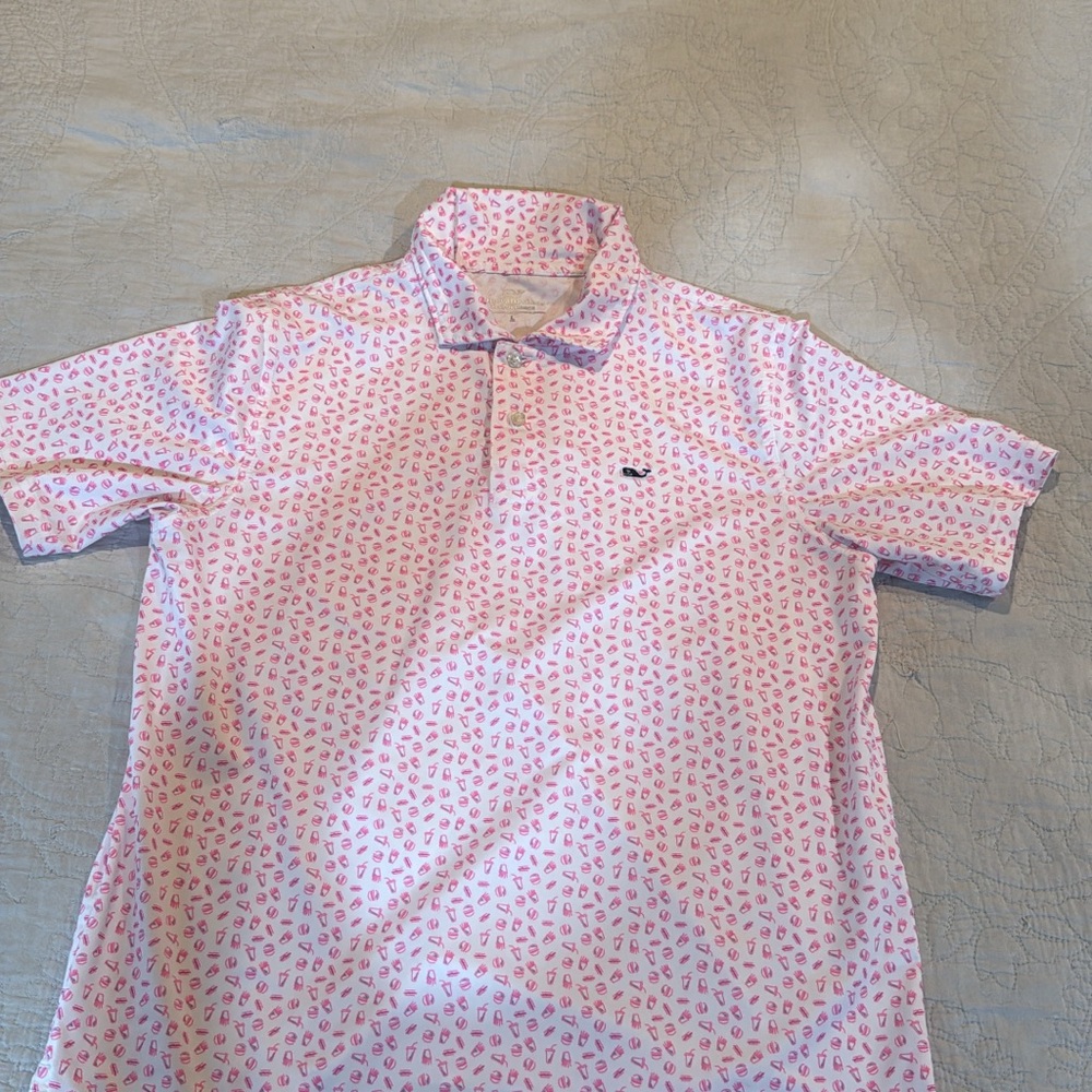 Vineyard Vines Pink and White Polo - Picture 2 of 3